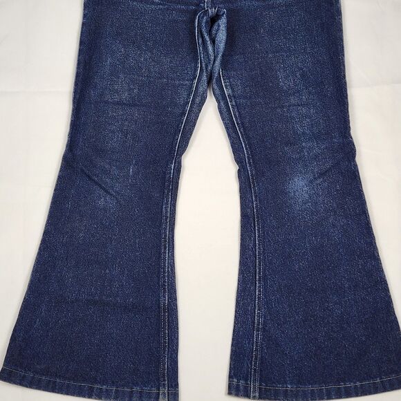Buggirl RARE Y2K Rave 90s Wide Leg Blue Denin Jeans Size 7 - Picture 5 of 9